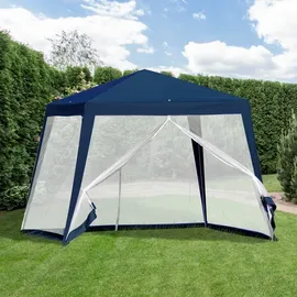 Outsunny Gartenpavillon 3 x 3 m inkl. 4 Seitenteile Blau
