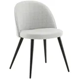 Livetastic Stuhl-Set, Schwarz, Hellgrau, Metall, Textil, rund, 50x77x48 cm, Esszimmer, Stühle, Esszimmerstühle, Esszimmerstühle-Set