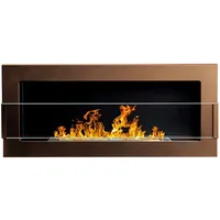 Selsey Astralis - Wandkamin / Bioethanol-kamin Mit Sicherheitsglas, Rechteckig, 90 X 40 Cm (braun Mit Struktur)