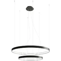 Sollux Lighting Hängeleuchte Pendellampe Designleuchte Wohnzimmerlampe LED Ringe schwarz D 78cm