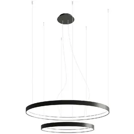 Sollux Lighting Hängeleuchte Pendellampe Designleuchte Wohnzimmerlampe LED Ringe schwarz D 78cm
