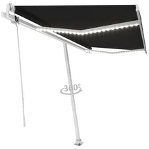 vidaXL Markise Automatisch mit LED & Windsensor 400x300 cm Anthrazit
