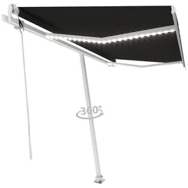 vidaXL Markise Automatisch mit LED & Windsensor 400x300 cm Anthrazit