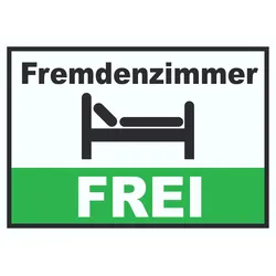 Fremdenzimmer FREI Schild  Zimmer Frei A0 (841x1189mm)