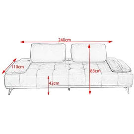 KAWOLA Ecksofa Wiolo Leder cognac