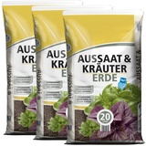 Blumixx Aussaaterde 60 Liter (3 x 20 Liter) torf-reduzierte Anzuchterde Kräutererde Pikiererde