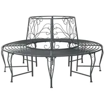 vidaXL Baumbank Ø 160 x 89 cm Grau