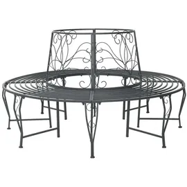vidaXL Baumbank Ø 160 x 89 cm Grau