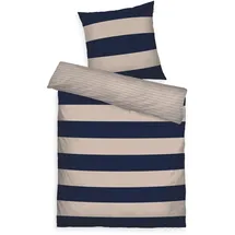 Tom Tailor BOLD STRIPES Blau/Beige 155 x 220 cm + 2 x 80 x 80 cm