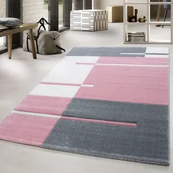 Teppich AYYILDIZ TEPPICHE "Hawaii 1310", pink, B:280cm H:13mm L:370cm, Kunstfaser, Teppiche, Läufer, handgearbeiteter Konturenschnitt, Wohnzimmer