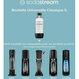 Sodastream 1l Wiederverwendbare Flasche Schwarz/Transparent