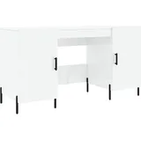 vidaXL Schreibtisch Hochglanz-Weiß 140x50x75 cm Holzwerkstoff - Weiß