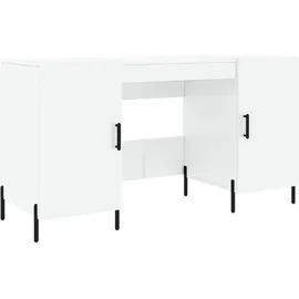 vidaXL Schreibtisch Hochglanz-Weiß 140x50x75 cm Holzwerkstoff - Weiß