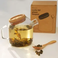 Teapro Glas-Teekanne für 2, 800 ml lose Blätter, Teekanne mit Ausgießer, Teekanne aus Borosilikatglas mit Teesieb