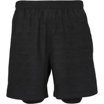 Endurance Herren Funktionsshorts VANCLAUSE 2 in 1 Shorts mit haltgebender Innenshorts 1001BM Black Melange, 3XL