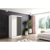 altdecor Kleiderschrank, Weiß, Schwarz, Holzwerkstoff, 120x215x61 cm Schlafzimmer, Kleiderschränke