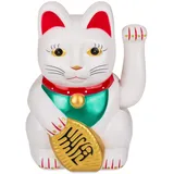 MIK funshopping Winkekatze Maneki Neko (Weiß farbig dekoriert, 20cm)