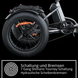 remington-fahrrad Remington R100 E Bike Dreirad 20 Zoll Elektrodreirad mit tiefem Einstieg klappbar