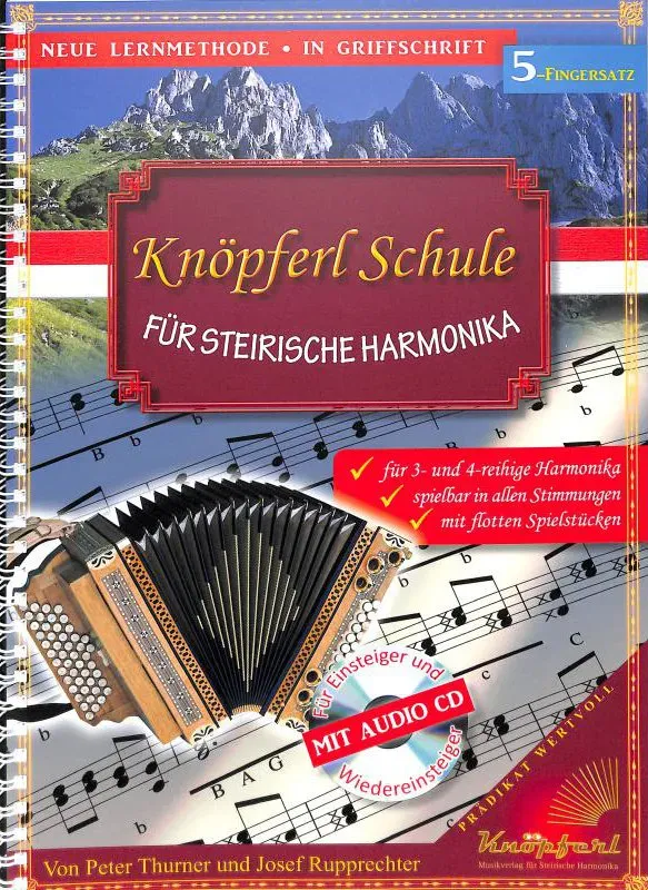 Knöpferl Schule für Steirische Harmonika 1 (5-Fingersatz)