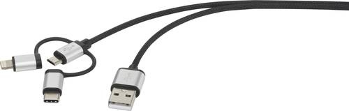 Renkforce USB-Kabel USB 2.0 USB-A Stecker, USB-C® Stecker, USB-Micro-B Stecker, Apple Lightning Ste