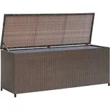 homiuse Garten-Aufbewahrungsbox Braun 120x50x60 cm Poly Rattan Gartenbox Auflagenbox Aufbewahrungsbox Aufbewahrungstruhe Kissenbox Outdoor Wasserdicht Rattan Box Gartenbox Klein Mit Gasdruckfeder