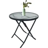VCM Gartentisch klappbar Balkontisch rund Maße ca. H. 70 x B. 70 x T. 70 cm Klapptisch Balkontisch Gartenmöbel – Sonlas 70 cm Ø