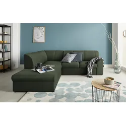 Ecksofa DOMO COLLECTION "Topper L-Form", grün, B:237cm H:78cm T:200cm, Sofas, mit Ottomane, wahlweise mit Schlaffunktion