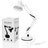 Goods & Gagdets GmbH Retro Tischlampe mit gelenkarm aus Metall, 5.5W LED E14 inkl, Schreibtischlampe Nachttischleuchte Leselampe,