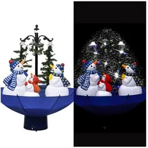 vidaXL Weihnachtsbaum mit Schnee und Schirm-Fuß Blau 75 cm