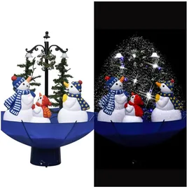 vidaXL Weihnachtsbaum mit Schnee und Schirm-Fuß Blau 75 cm