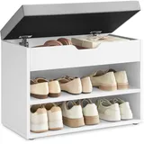 VASAGLE Schuhbank 60 x 44 x 30 cm wolkenweiß gepolstert