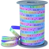 PRÄSENT Geschenkband RAINBOW BIRTHDAY PASTELL matt Regenbogen 10 mm x 200 m