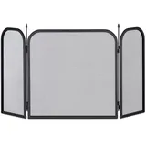 Relaxdays Kaminschutzgitter faltbar, 97x53cm, 3 Elemente, aus Metall, schwarz