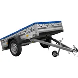 PKW Anhänger mit ALU-Bordwänden 200x125 Unitrailer Garden 201 KIPP ALU mit H-0-Rahmen und blauer Plane