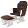 MCW Relaxsessel MCW-C76 Cord 320 g/m2 80 x 100 x 80 cm Braun/Weiß mit Hocker