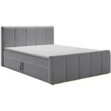 kaiser möbel Boxspringbett Berg mit Matratze, Stoff Komodo Grau, 120x200 cm - Grau