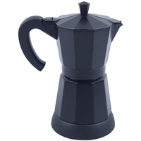 Begoniape Elektrisch Kaffeekocher, 6 Tassen 300ml Kaffeemaschine Espressokocher, Aluminium Induktion Kaffeekanne mit Kaffeepad-Unterlage Schwarz