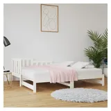 furnicato Bett Tagesbett aus massivholz Weiß 193,5 x 181 x 68,5 cm (1-tlg), Gästebett mit Lattenrost als Sofa für Schlafzimmer und Wohnzimmer weiß 181 cm x 193.5 cm x 68.5 cm