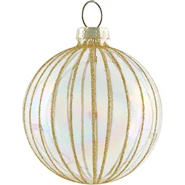 Beliani Weihnachtskugel 50er Set Glas rot/Gold handgemacht Weihnachtskugeln Sparkle