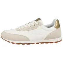 Candice Cooper Plume.-Sneakers aus Veloursleder und Stoff-Weiß, Weiß-Beige 38 - 38 EU