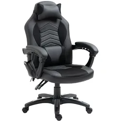 HOMCOM Bürostuhl Kunstleder, Metall, Schaumstoff
