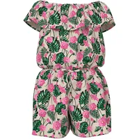 NAME IT Mädchen Nkfvinaya Ss Playsuit Fffff Noos, Summer Sand, 158 cm