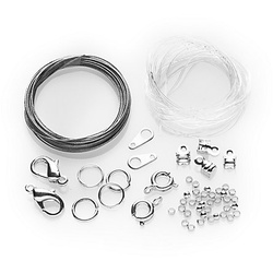 Collier- & Armband-Set, silber
