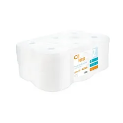 Blanc HYGIENIC Handtuchrollen, 2-lagig, 264 Rollen, 36168m gesamt, 137m je Rolle, 100% Zellstoff, CIL- les Tissue, centerfeed-Series D
