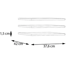 Forte Einlegeboden FORTE, grau, B:37,6cm H:42cm T:1,5cm, Holzwerkstoff, Einlegeböden, Einlegeboden, 3er Set Einlegeboden, variable Positionierung, Textilstruktur