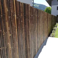 DE-COmmerce Stabiler Bambus Zaun Sichtschutz BLACK, oben geschlossen, Rollzaun, Gartenzaun, Sichtschutzzaun für Garten, Terrasse, Balkon (HxB) 200 x 180 cm