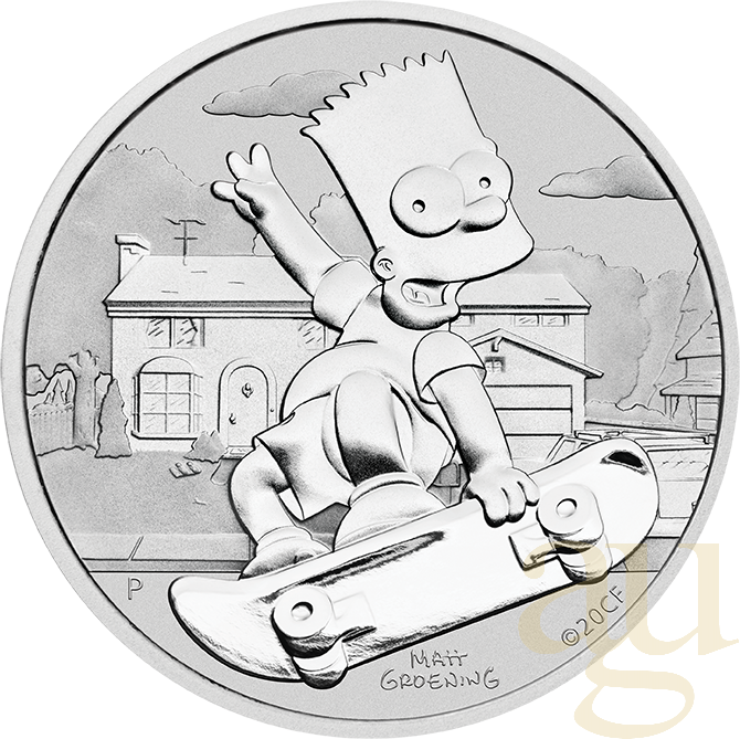 1 Unze Silbermünze Tuvalu Bart Simpson 2020