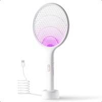YISSVIC Elektrische Fliegenklatsche extra stark 4000V 2 in 1 USB wiederaufladbar Mückenklatsche mit UV Lichtfalle und Abnehmbarer Ladebasis, Moskito