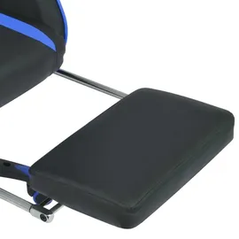 vidaXL Neigbarer Racing-Bürostuhl mit Fußstütze Blau Gaming