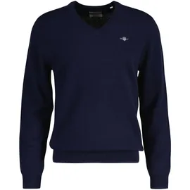 GANT Herren Strickpullover, V-Neck, Wolle - EXTRAFINE LAMBSWOOL V-NECK Blau 3XL